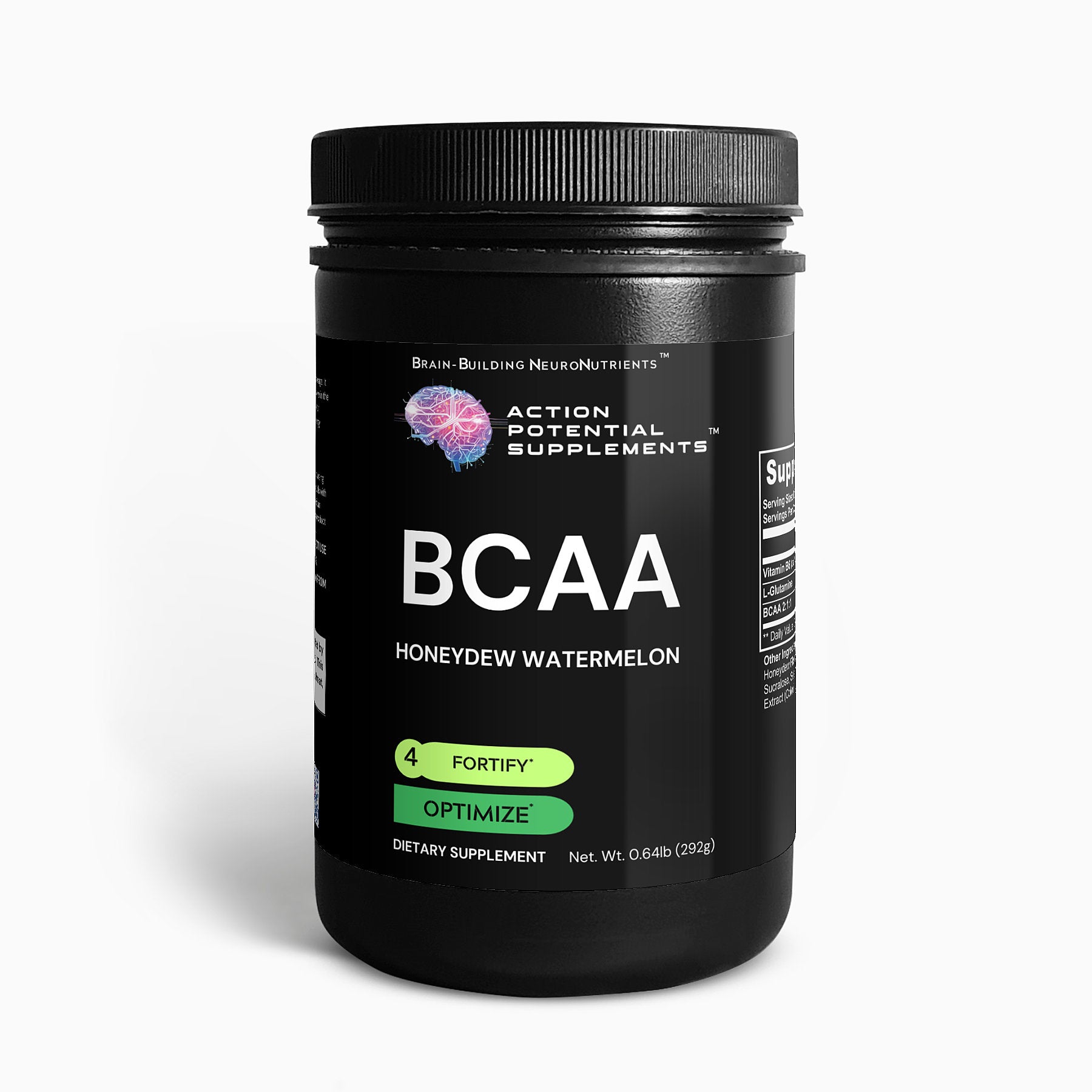 BCAA Powder (Honeydew Watermelon) - Product side view