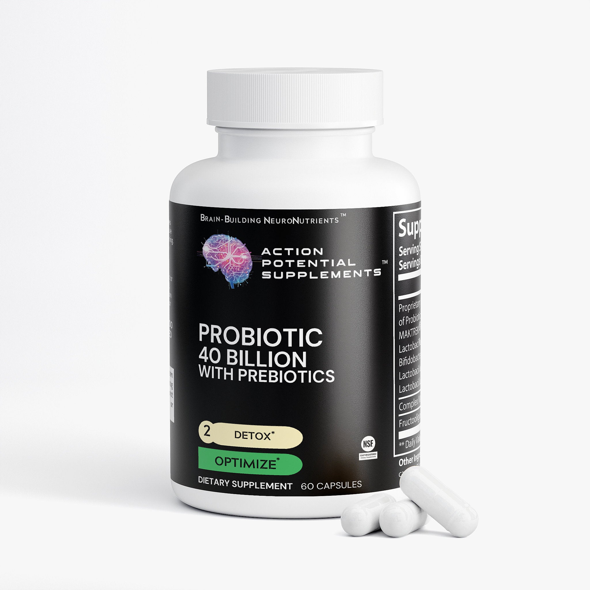 Probiotic 40 Billion with Prebiotics - Product side view