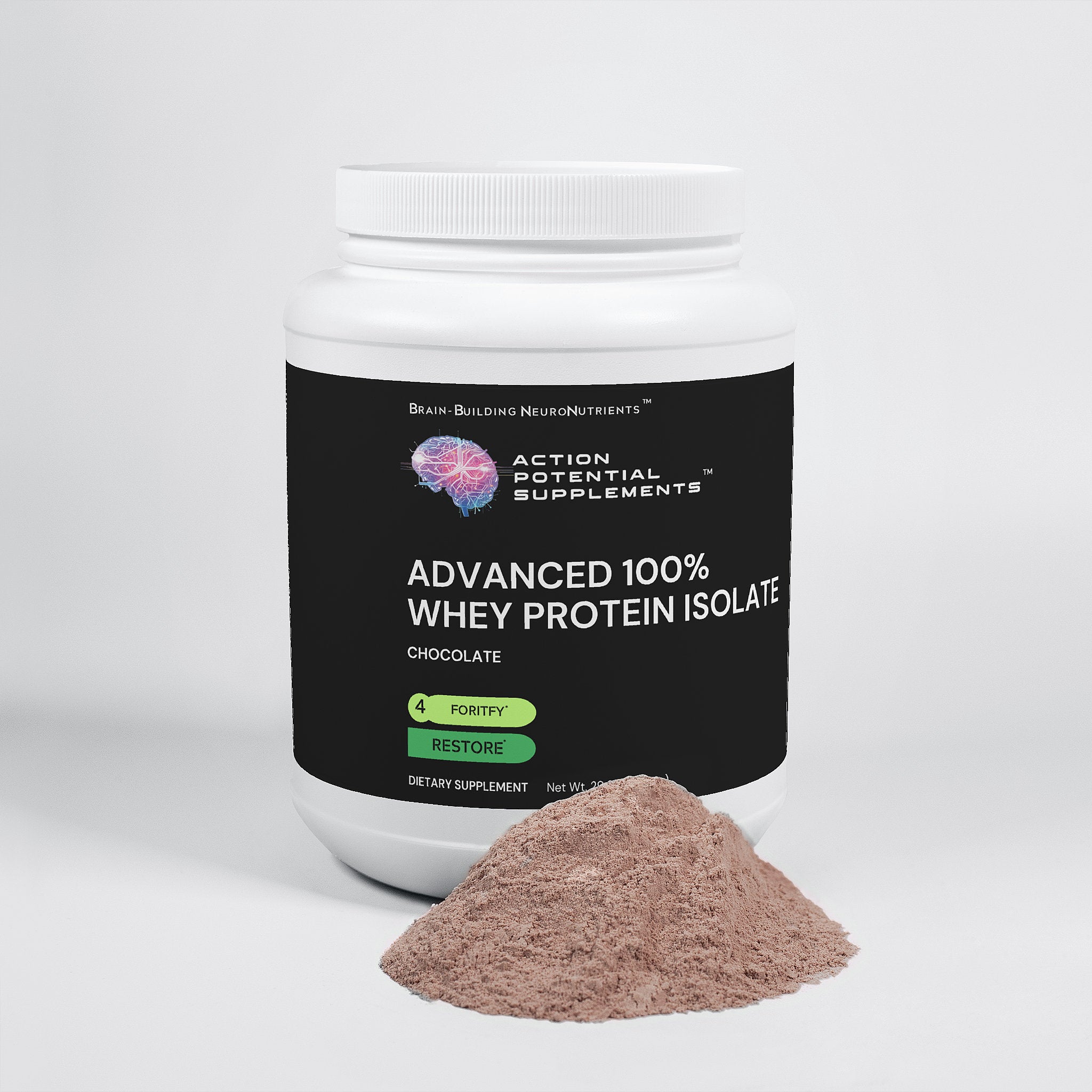 Advanced 100% Whey Protein Isolate (Chocolate) - Product front label