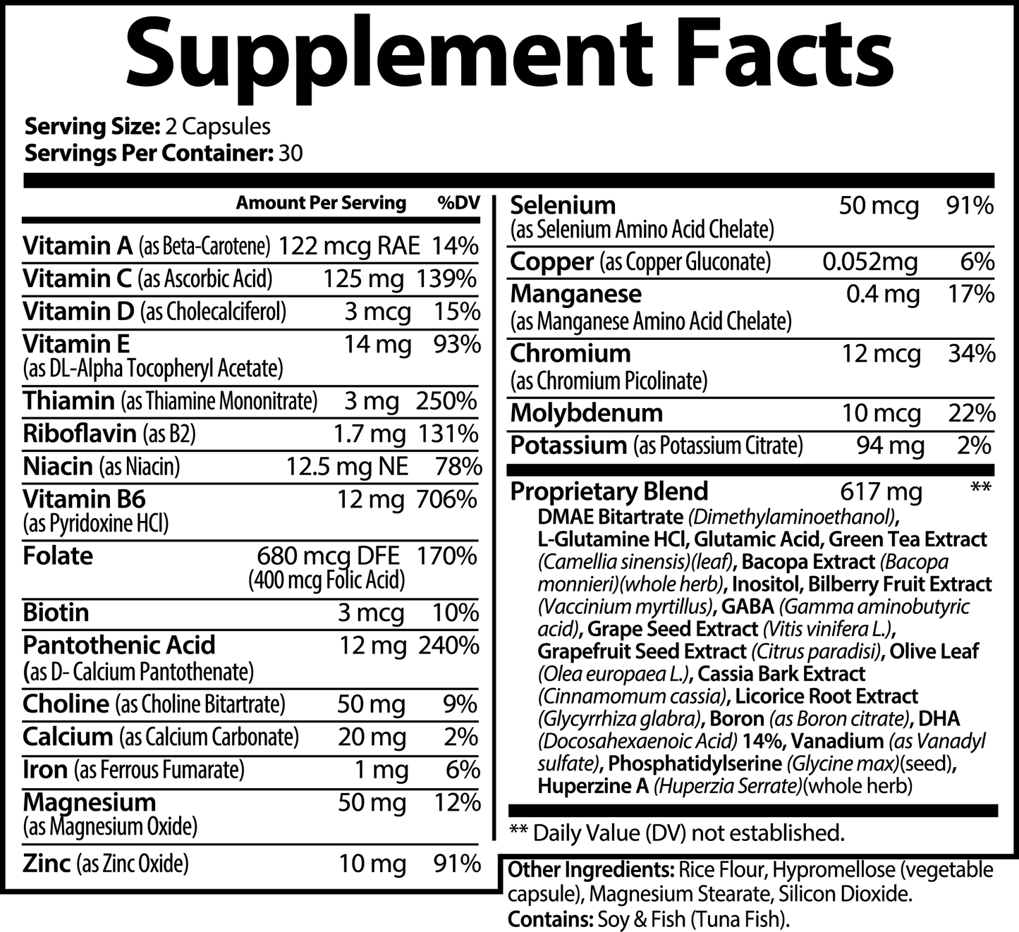 Brain Focus Nootropic Formula